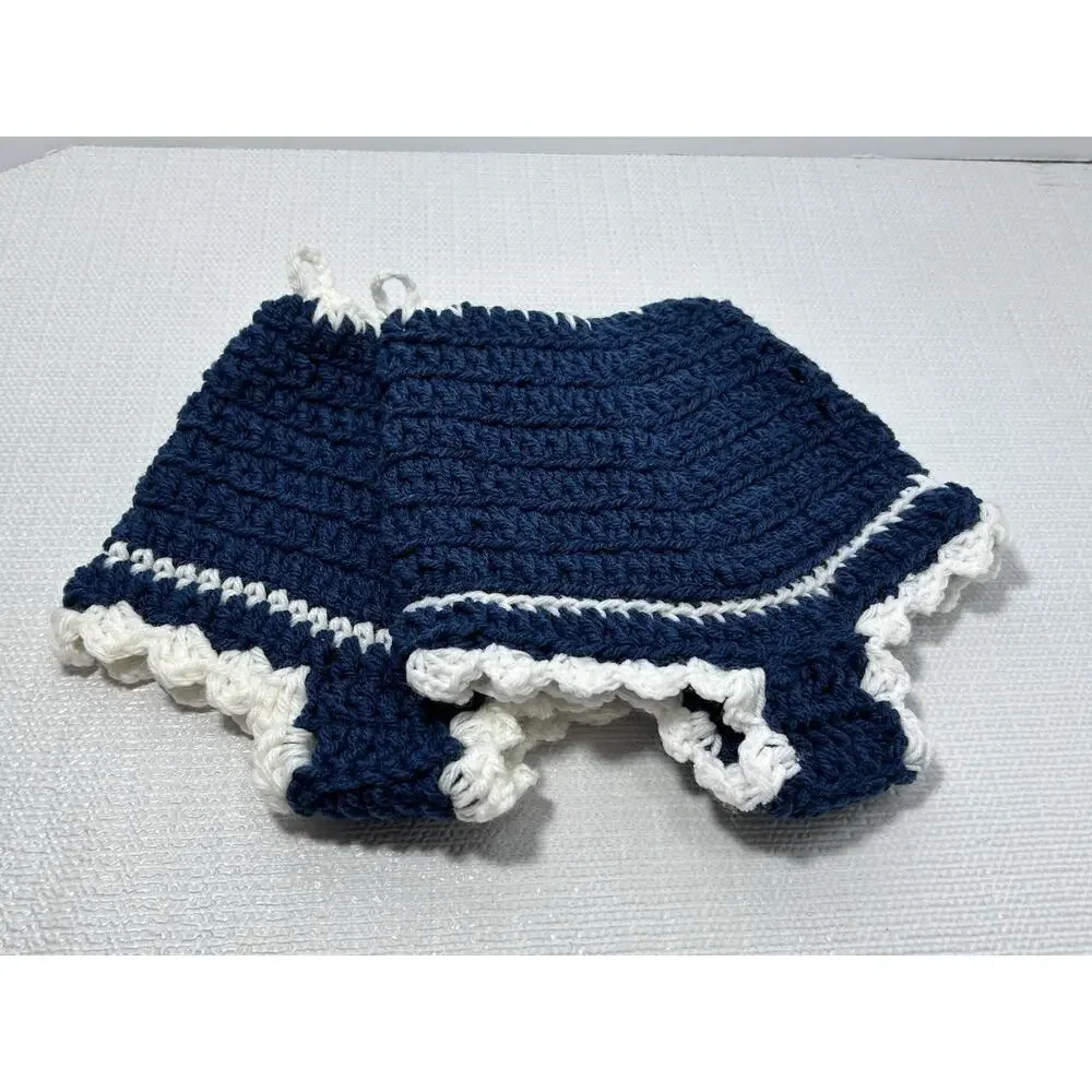 Hand Crocheted Double Thick Hot Pad Pot Holder Pair‎ VTG Granny Core Underwear
